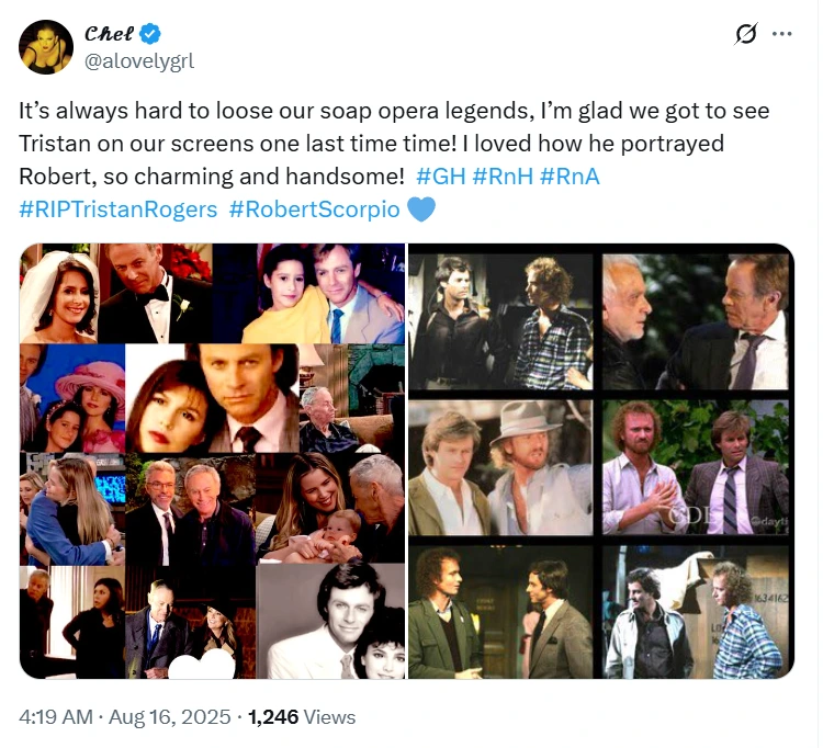 Fans tribute to tristanrogers