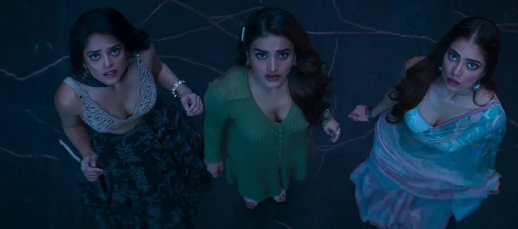 Malavika Mohanan, Nidhhi Agerwal, Riddhi Kumar In The Raja Saab Movie Trailer
