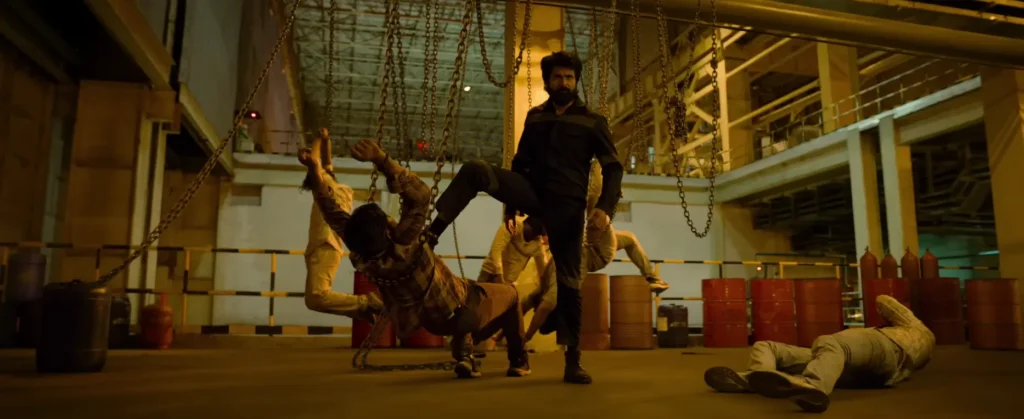 Sivakarthikeyan in action scene in Movie Madharasi 2025